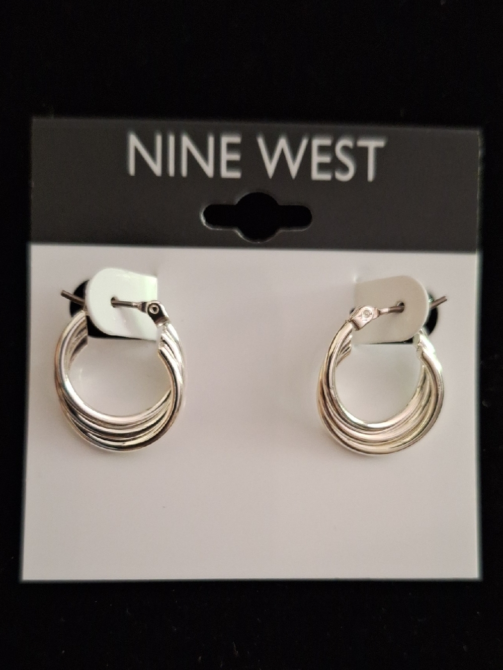 Nine West silver-tone triple hoop earrings